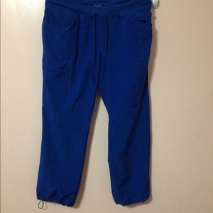 Cherokee scrub bottoms royal blue, women size large petite